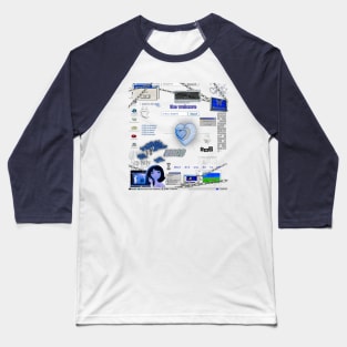 Cybercore World Blue Aesthetic Baseball T-Shirt